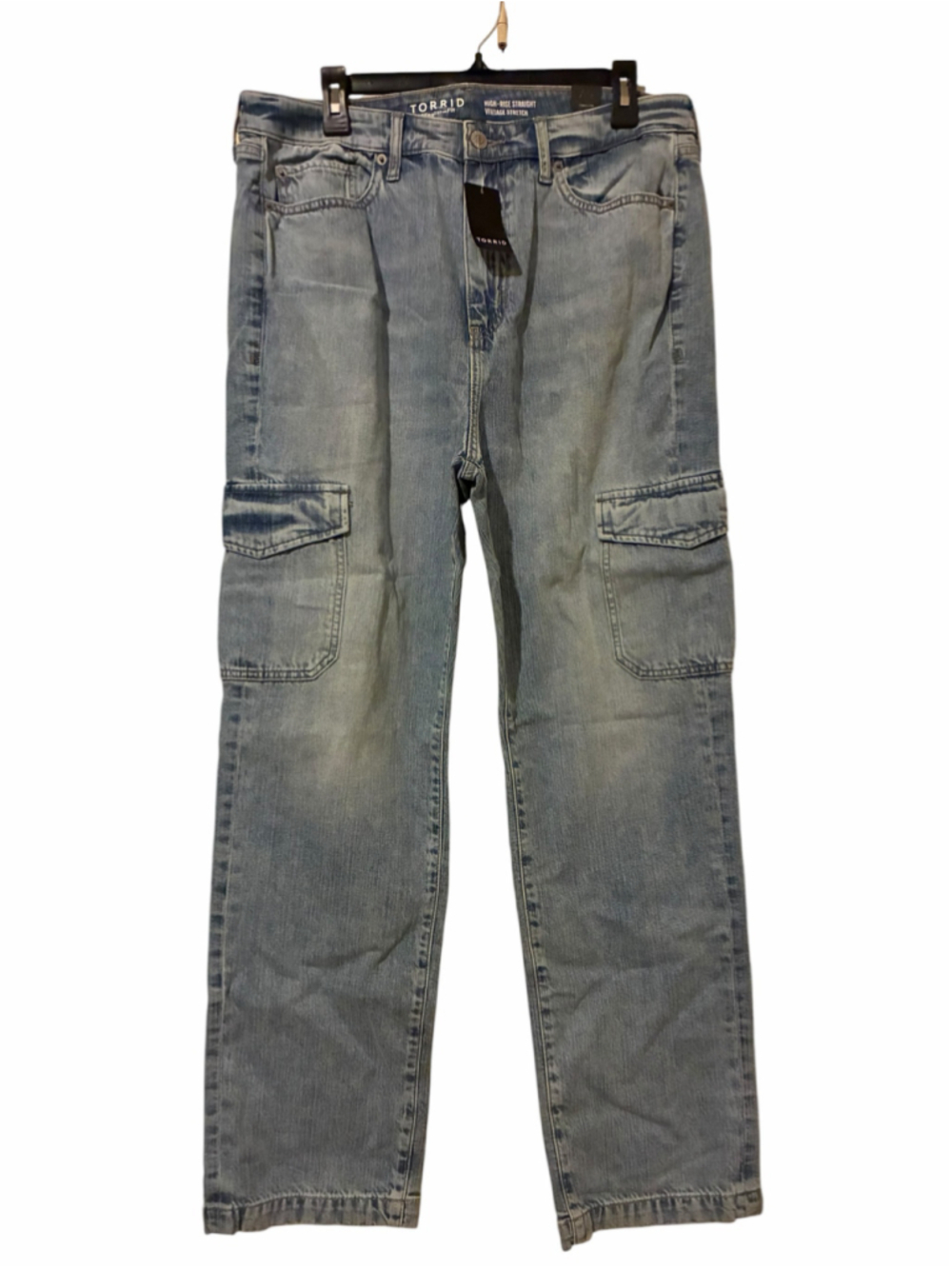 Women's Torrid High-Rise Straight Cargo Jeans Blue Size 14
